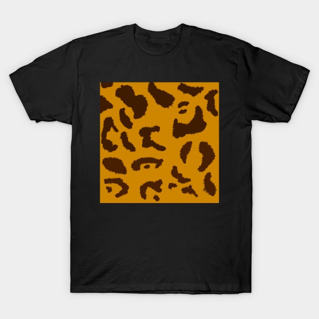 Brown and Orange Jaguar Print T-Shirt by byjasonf